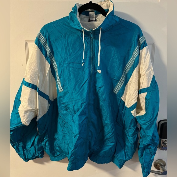 Honors Jackets & Blazers - Vintage 80’s Honors Teal & White Windbreaker Jacket 2X Athleisure EUC Colorful